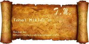 Tehel Miklós névjegykártya